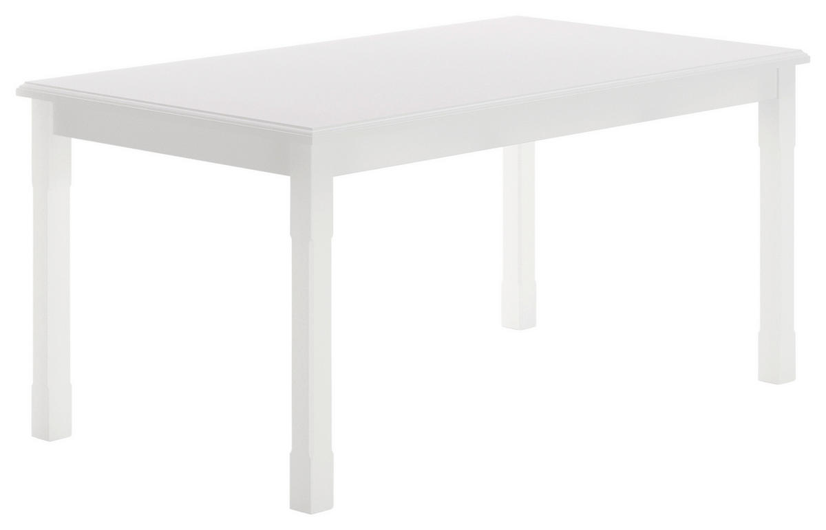 ESSTISCH Weiß rechteckig  ausziehbar  - Weiß, ROMANTIK / LANDHAUS, Holz/Holzwerkstoff (160/90/75cm) - Livetastic