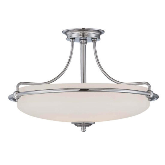 DECKENLEUCHTE Griffin 53.3/35.6 cm   - Chromfarben, LIFESTYLE, Glas/Metall (53.3/35.6cm) - Elstead Lighting
