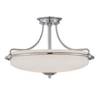 DECKENLEUCHTE  53.3/35.6 cm    - Chromfarben, Lifestyle, Glas/Metall (53.3/35.6cm) - Elstead Lighting