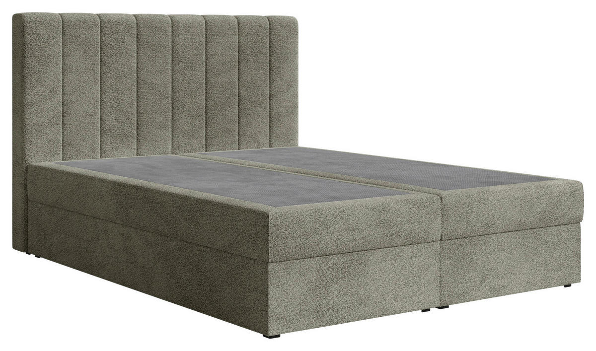 BOXBETT 160/200 cm,  in Grün, Bettkasten, Topper,  - Schwarz/Grün, MODERN, Holz/Kunststoff (160/200cm) - MID.YOU