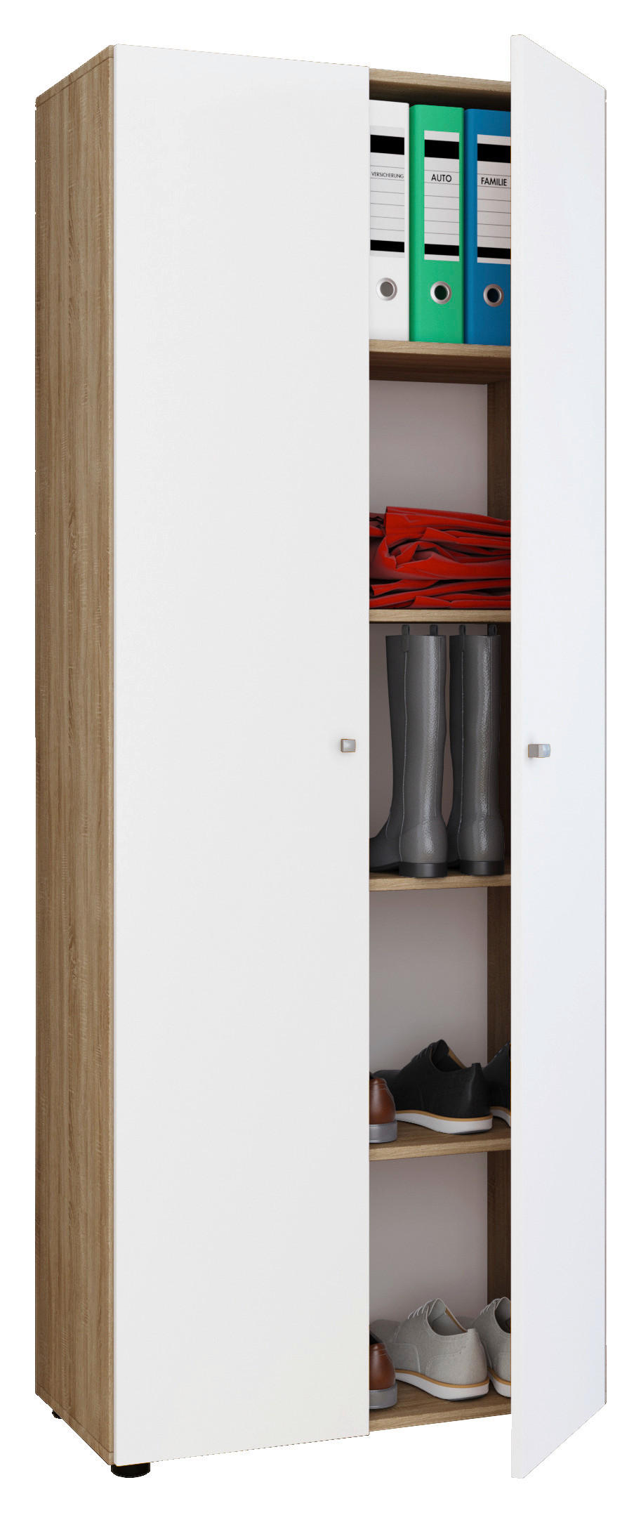 MEHRZWECKSCHRANK 70/178/39 cm  - Weiss/Eichefarben, Design, Holzwerkstoff/Kunststoff (70/178/39cm) - MID.YOU