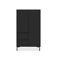 HIGHBOARD  81/139/40 cm 2 Schublade(n)  - Schwarz, Design, Holzwerkstoff/Metall (81/139/40cm) - MID.YOU