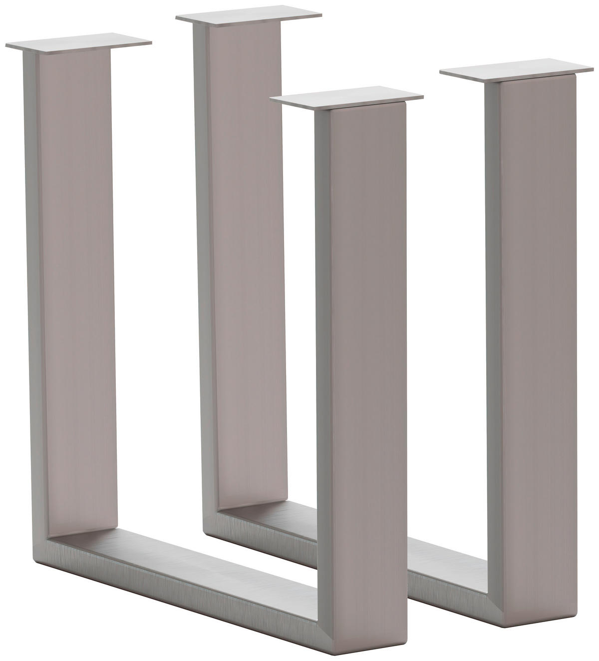TISCHGESTELL Edelstahlfarben  - Edelstahlfarben, Design, Metall (73/17/74cm) - Waldwelt