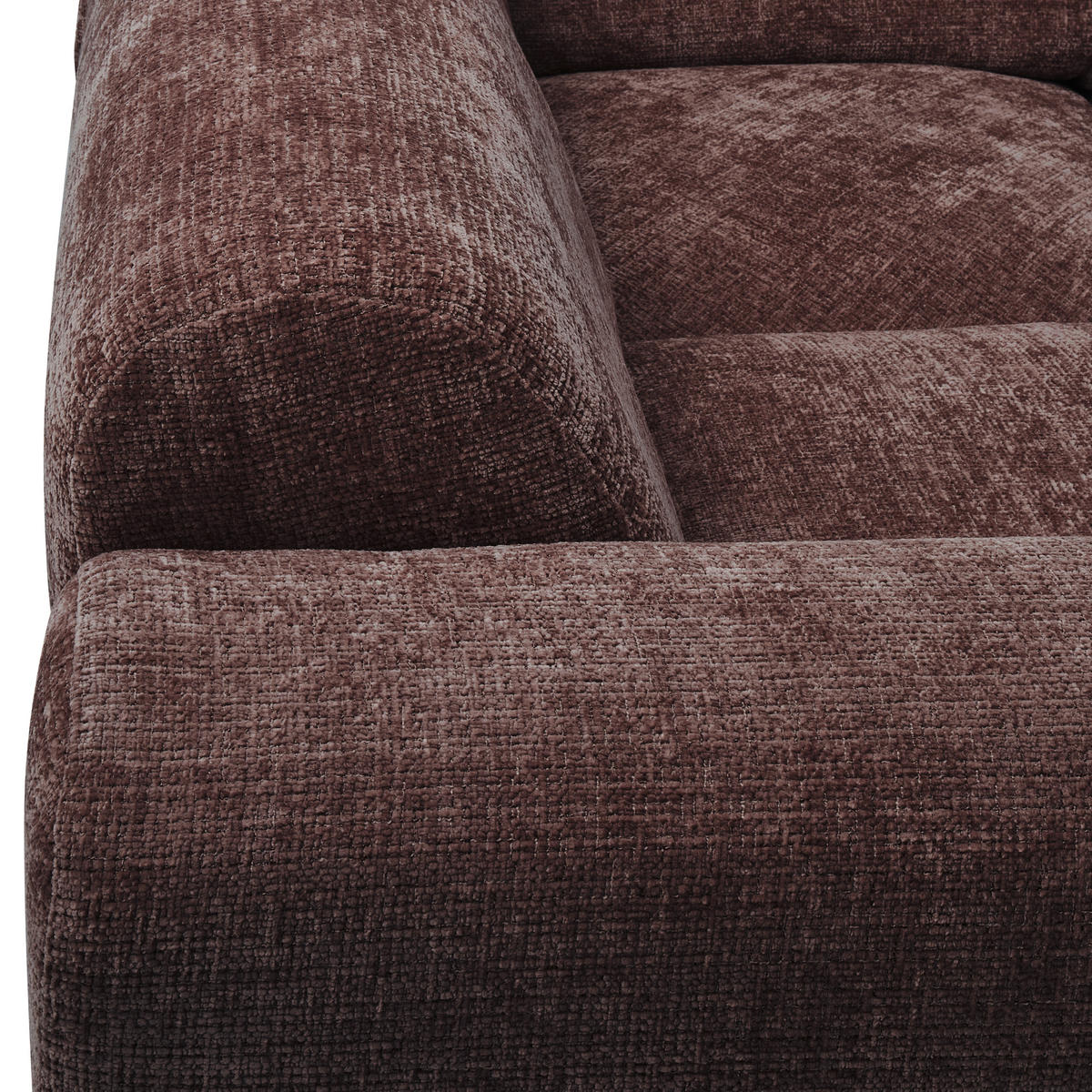 WOHNLANDSCHAFT Braun Chenille  - Schwarz/Braun, Design, Kunststoff/Textil (198/345/174cm) - Livetastic
