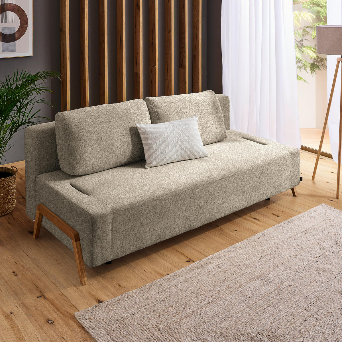 SCHLAFSOFA in Holz, Textil Braun  - Naturfarben/Braun, Design, Holz/Textil (211/88/102cm) - Niels Andersson