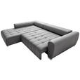 ECKSOFA in Webstoff Grau  - Silberfarben/Grau, MODERN, Kunststoff/Textil (218/304cm) - Carryhome