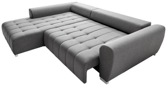 ECKSOFA in Webstoff Grau  - Silberfarben/Grau, MODERN, Kunststoff/Textil (218/304cm) - Carryhome