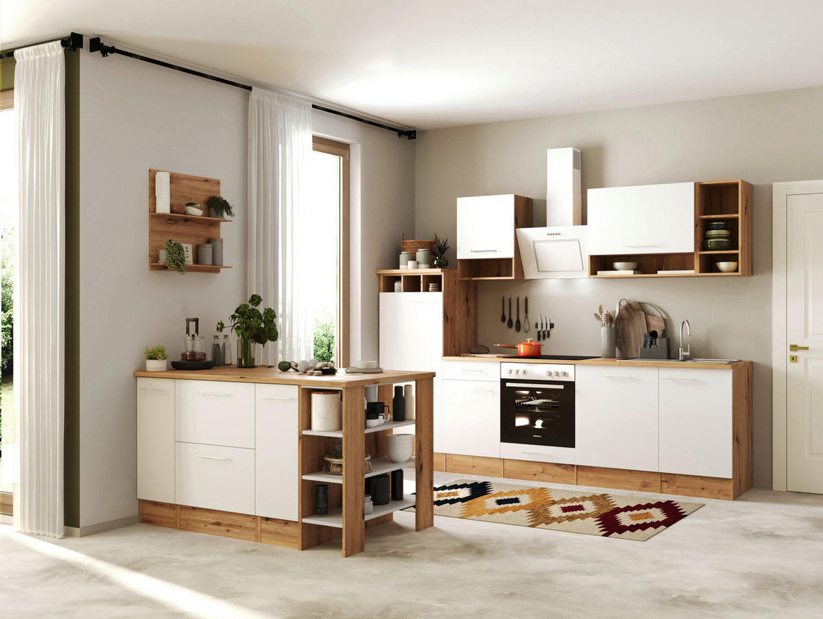 MODULKÖK 280-150 cm   i vit  - vit/skogsek, Design, metall/trämaterial (280-150cm) - Respekta