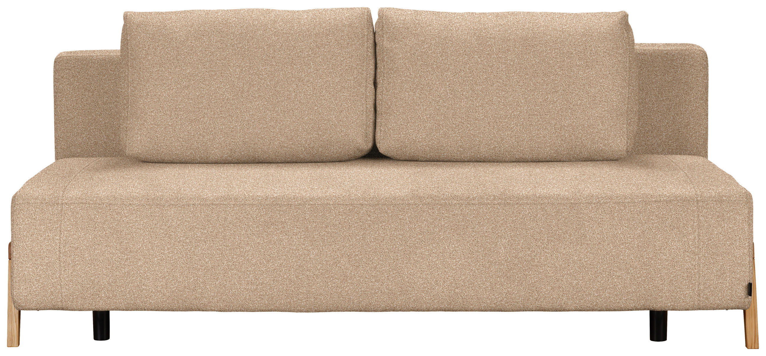 SCHLAFSOFA Bouclé Hellbraun  - Hellbraun/Naturfarben, Design, Holz/Textil (211/88/102cm) - Niels Andersson