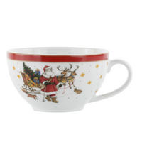 CAPPUCCINOTASSE   430 ml  - Rot/Weiß, KONVENTIONELL, Keramik (12/6,8cm) - X-Mas