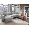 WOHNLANDSCHAFT in Chenille Grau  - Schwarz/Grau, Modern, Holz/Textil (153/305/200cm) - Livetastic