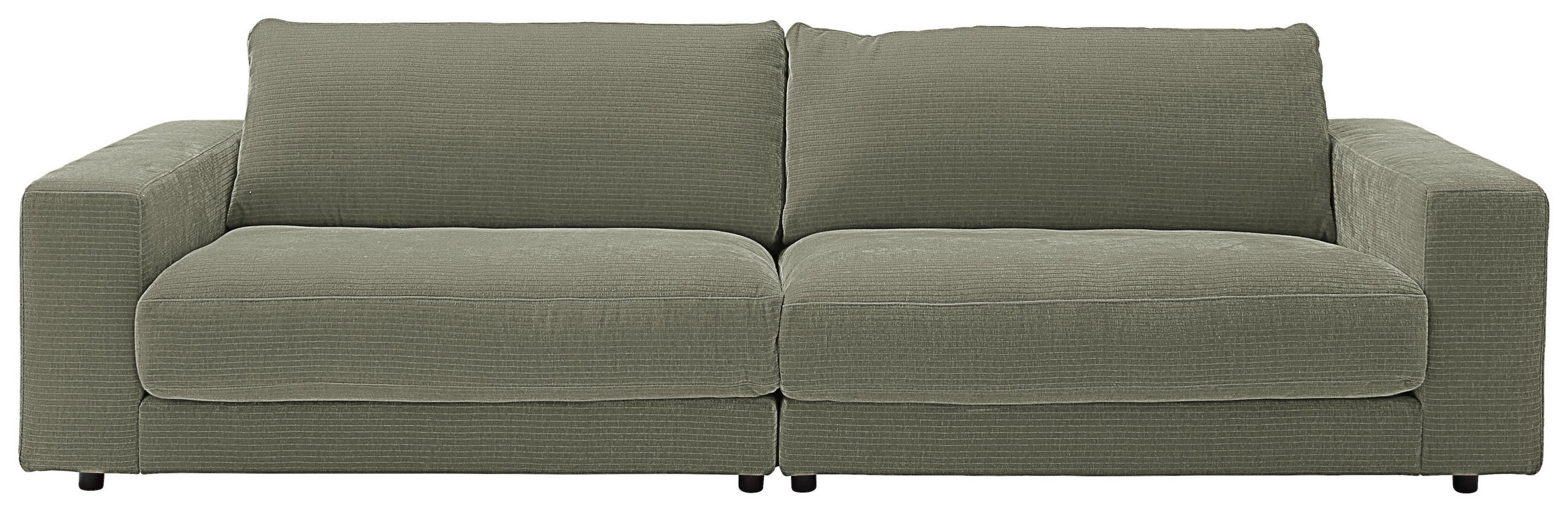 3-SITZER-SOFA in Chenille Grün  - Schwarz/Grün, Design, Kunststoff/Textil (290/86/127cm) - Lomoco