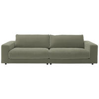 3-SITZER-SOFA in Chenille Grün  - Schwarz/Grün, Design, Kunststoff/Textil (290/86/127cm) - Lomoco