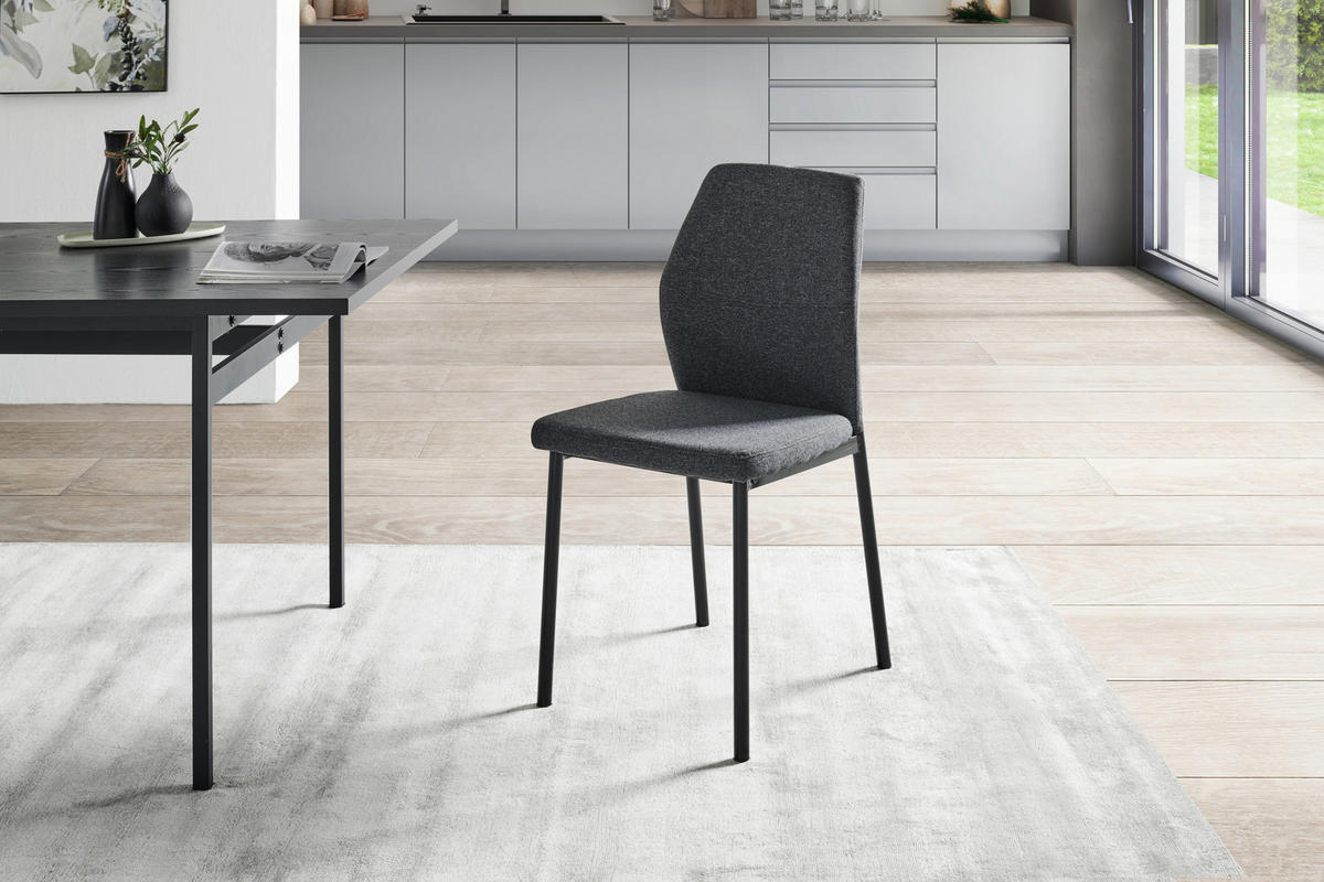 SCAUN in metal, textil antracit  - antracit/negru, Modern, metal/textil (46/86/53cm) - MID.YOU