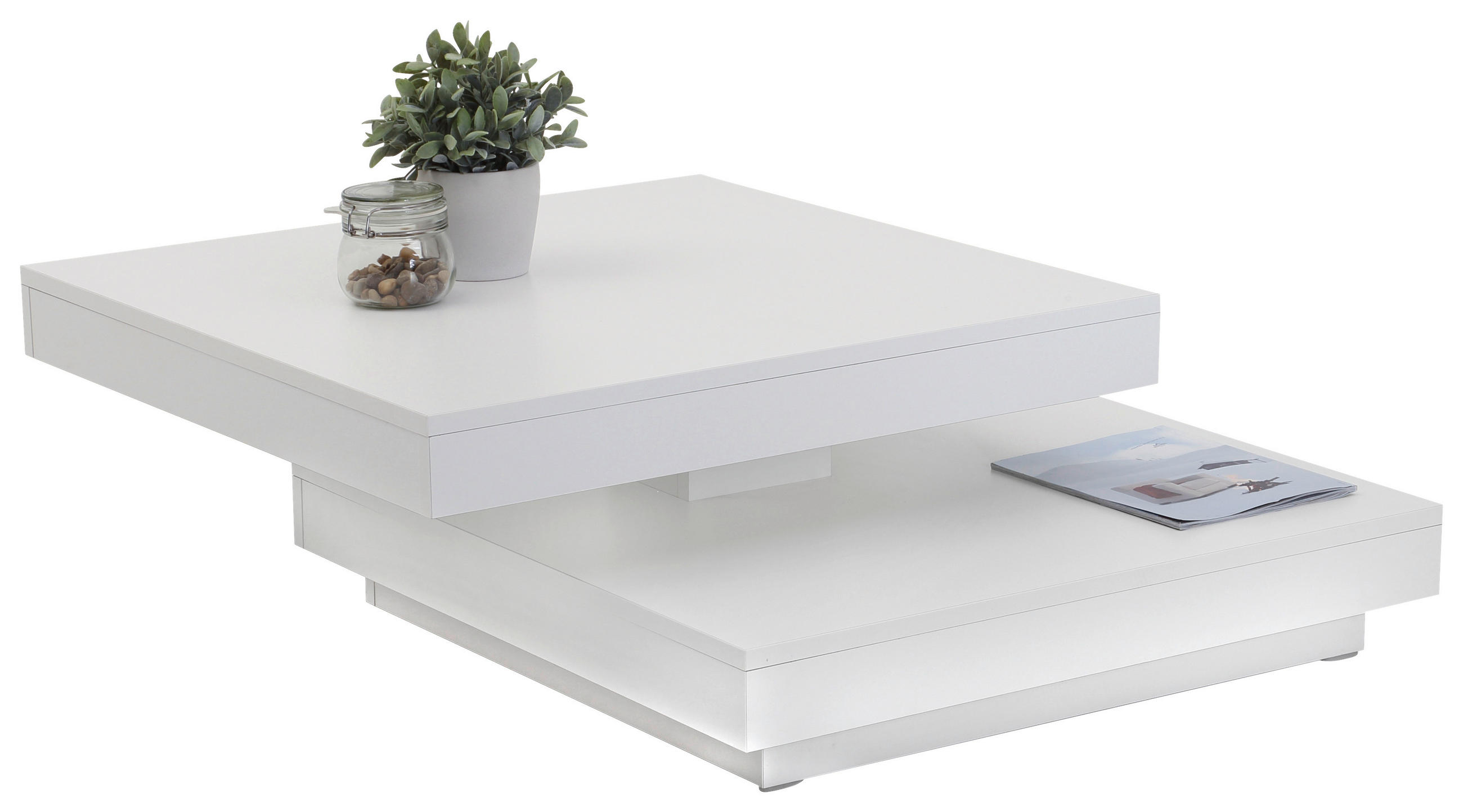COUCHTISCH 67/67/35 cm quadratisch Weiß  - Weiß, Basics, Holzwerkstoff (67/67/35cm) - Boxxx