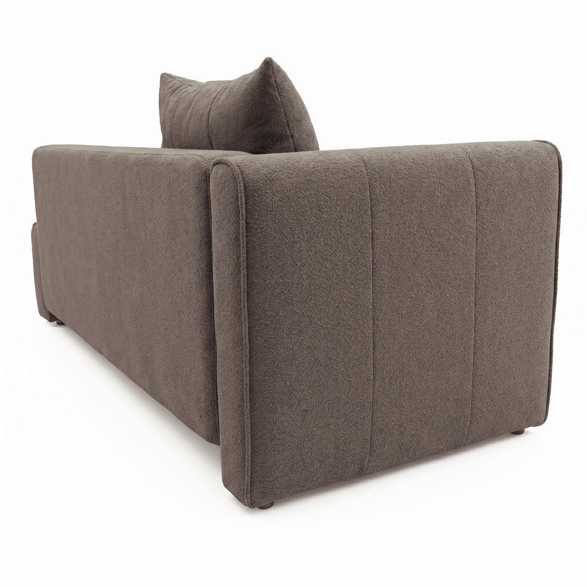 RÉCAMIERE HEVIA in Bouclé Braun  inkl.  - Schwarz/Braun, Design, Kunststoff/Textil (98/97/235cm) - MID.YOU