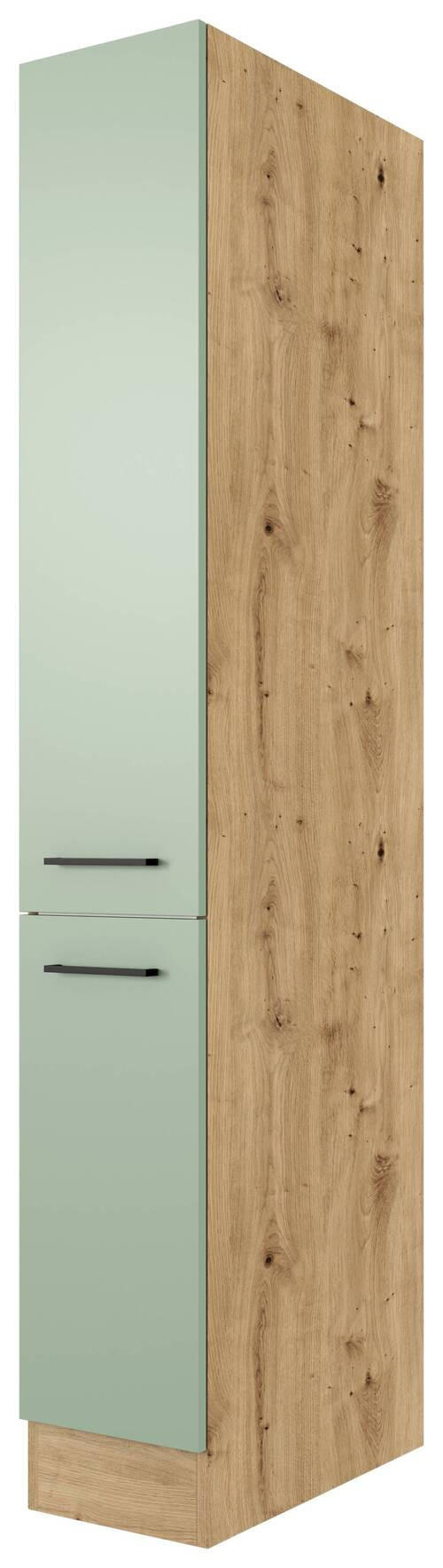 APOTHEKERSCHRANK 30/200/57 cm  in Grün, Eiche Artisan  - Schwarz/Eiche Artisan, KONVENTIONELL, Holzwerkstoff/Metall (30/200/57cm) - FlexWell