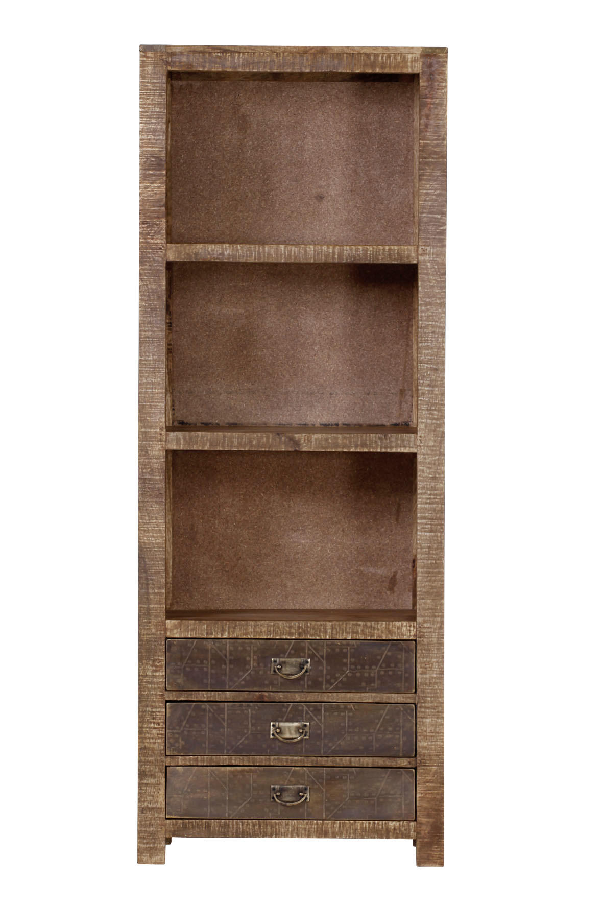 REGAL  67/180/42 cm Braun  - Messingfarben/Braun, Design, Holz/Metall (67/180/42cm)