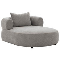 XXL-SESSEL Chenille Grau    - Schwarz/Grau, Design, Kunststoff/Textil (122/76/156cm) - Livetastic