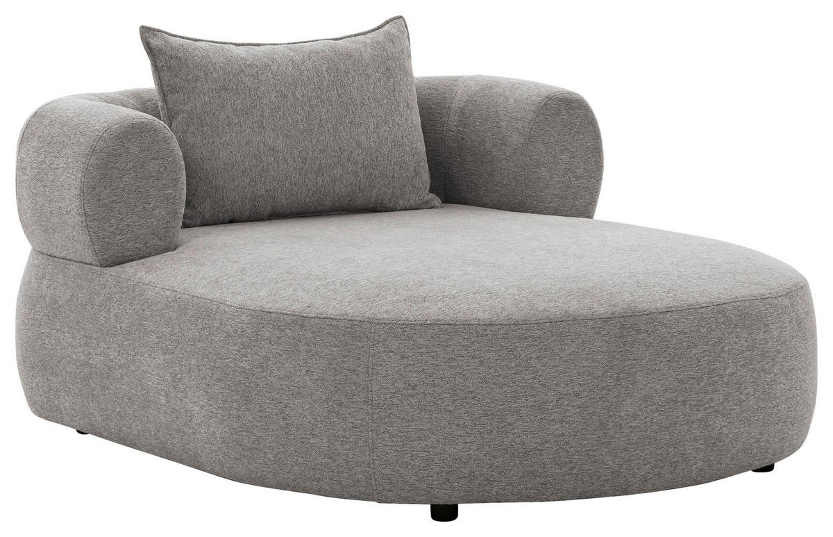 XXL-SESSEL Chenille Grau    - Schwarz/Grau, Design, Kunststoff/Textil (122/76/156cm) - Livetastic