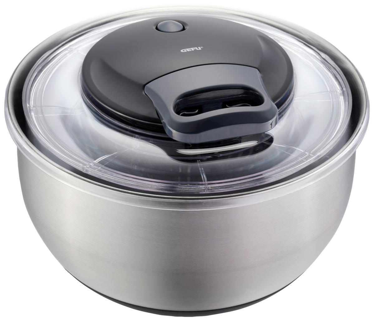 SALATSCHLEUDER PULLIT  - Edelstahlfarben/Transparent, Design, Kunststoff/Metall (25/18,5cm) - Gefu