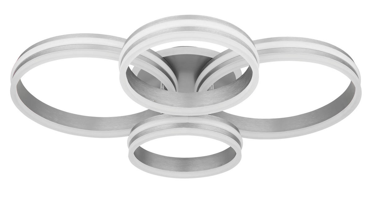 PLAFONIERĂ CU LED - opal/gri, Design, plastic/metal (85/68/14cm)
