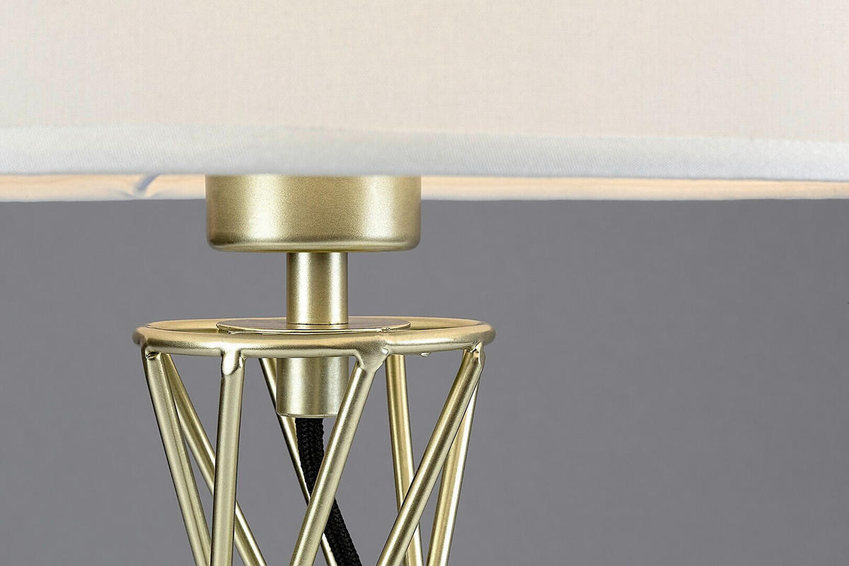 SVJETILJKA STOLNA NIVRA  - bijela/zlatne boje, Basics, tekstil/metal (30/50cm)