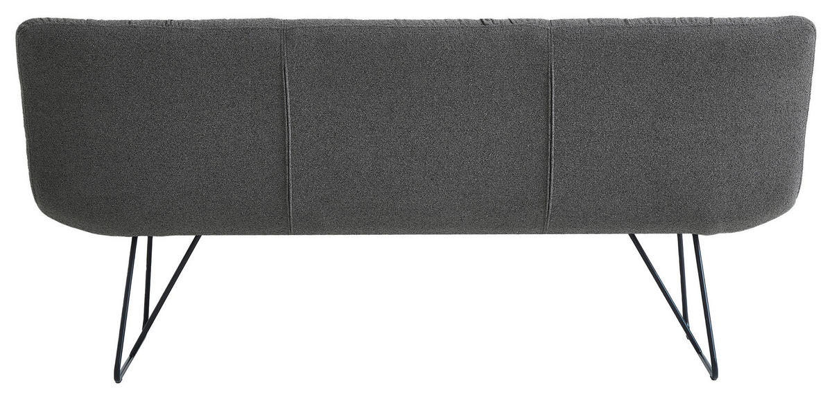 SITZBANK 182/88/66 cm Leinenoptik Schwarz, Cappuccino  - Schwarz/Cappuccino, Design, Textil/Metall (182/88/66cm) - Dieter Knoll