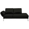 RÉCAMIERE in Echtleder Schwarz  - Chromfarben/Schwarz, Design, Leder/Metall (209/85-109/95-16cm) - Dieter Knoll