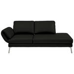 RÉCAMIERE in Echtleder Schwarz  - Chromfarben/Schwarz, Design, Leder/Metall (209/85-109/95-16cm) - Dieter Knoll