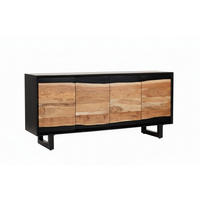 SIDEBOARD  in 168/76/61 cm  - Schwarz/Naturfarben, Design, Holz/Metall (168/76/61cm) - Livetastic