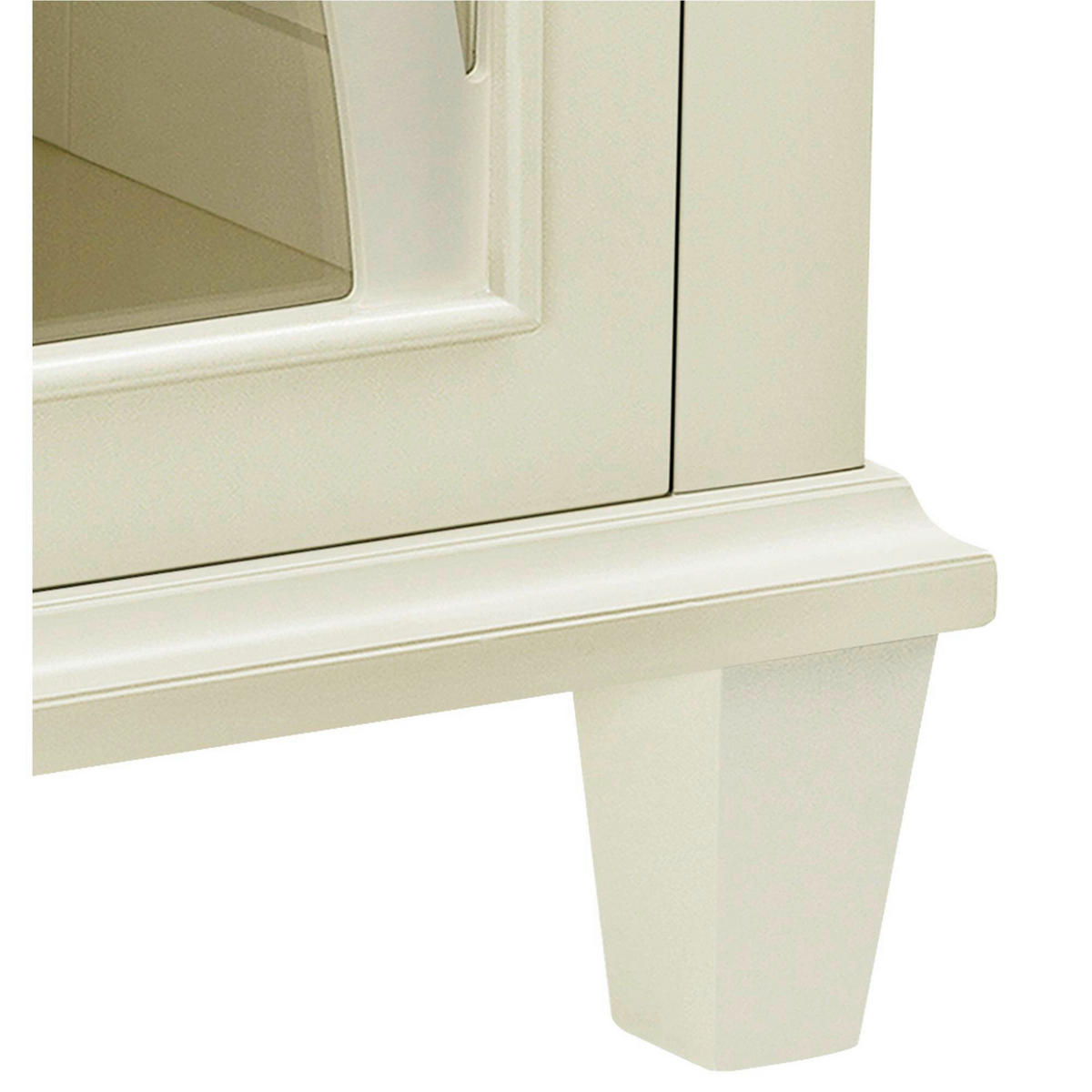 KOMMODE Ellington  in 79/85/37 cm  - Elfenbein/Schwarz, Design, Glas/Holzwerkstoff (79/85/37cm) - MID.YOU