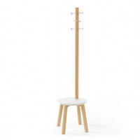 KLÄDSTÄLLNING i naturfärgad, vit  51/165 cm  - vit/naturfärgad, Basics, trä (51/165cm) - Umbra