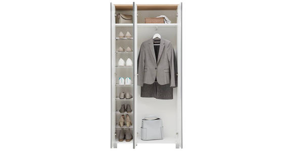 GARDEROBE 6-teilig in 270/195/40 cm - Eichefarben/Silberfarben, Design, Holz/Holzwerkstoff (270/195/40cm) - Dieter Knoll