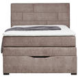 BOXSPRINGBETT 120/200 cm  in Taupe  - Taupe/Wengefarben, KONVENTIONELL, Holz/Textil (120/200cm) - Carryhome