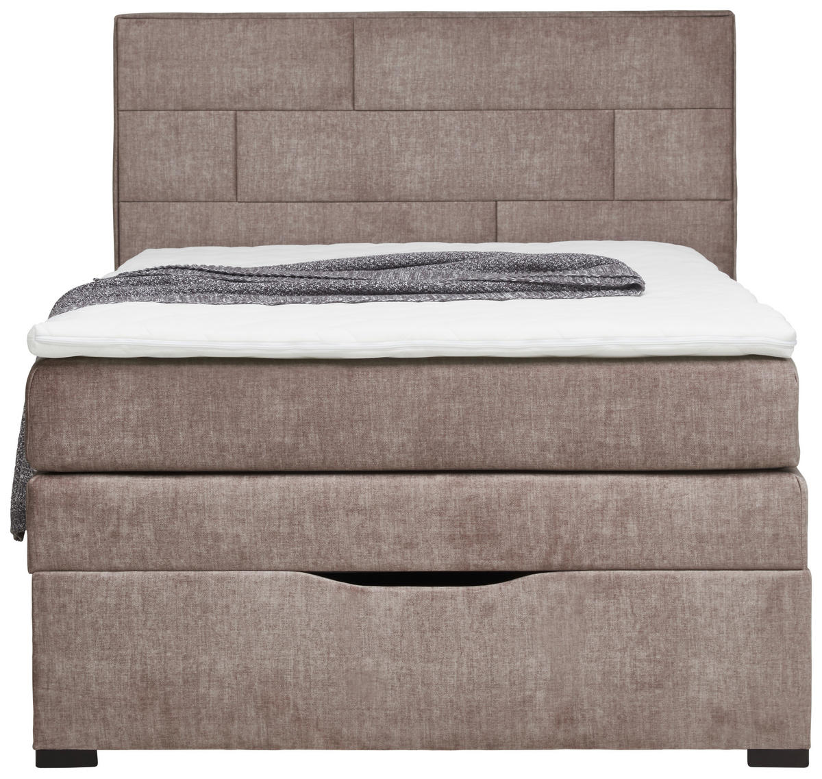 BOXSPRINGBETT 120/200 cm  in Taupe  - Taupe/Wengefarben, KONVENTIONELL, Holz/Textil (120/200cm) - Carryhome