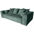 BIGSOFA in Flachgewebe Grün  - Chromfarben/Grün, KONVENTIONELL, Textil/Metall (256/68/122cm) - Carryhome