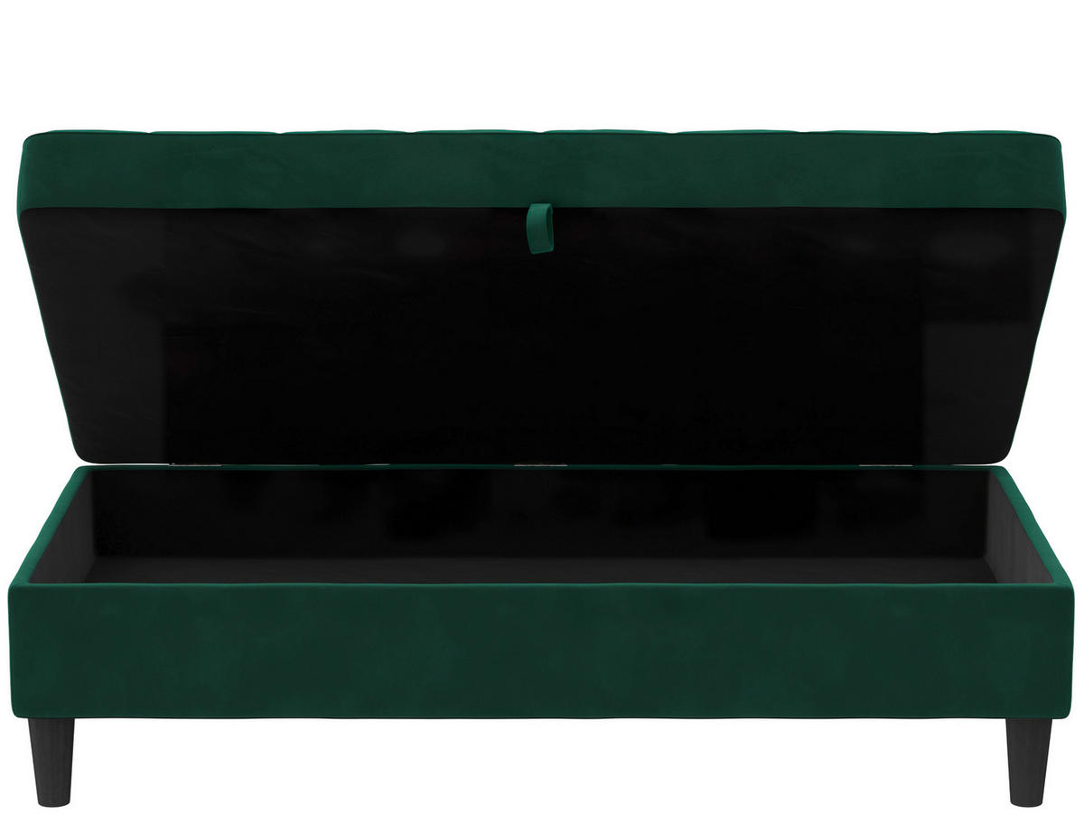 HOCKER in Textil Dunkelgrün  - Dunkelgrün/Schwarz, Basics, Kunststoff/Textil (130/43/69cm) - Livetastic