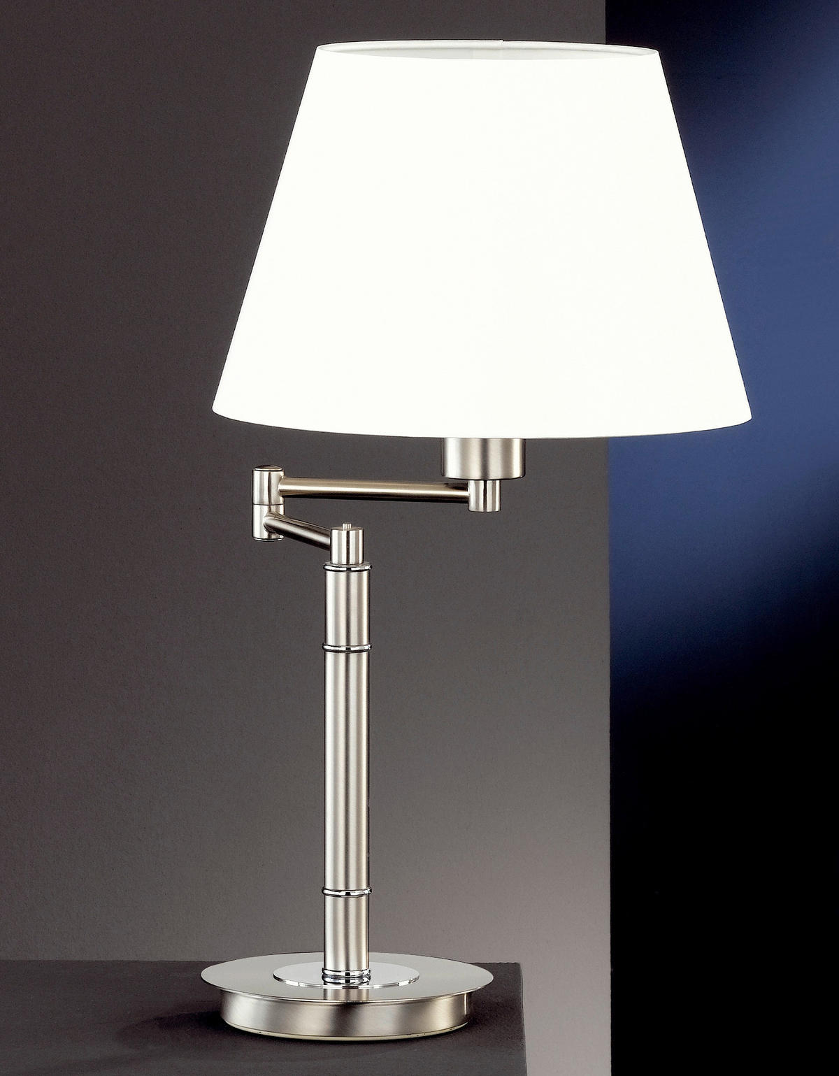 BORDSLAMPA   - vit/nickelfärgad, Basics, metall/textil (53cm)