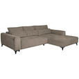 ECKSOFA  in Chenille Taupe  279/222 cm  - Taupe/Schwarz, KONVENTIONELL, Kunststoff/Textil (279/222cm) - Hom`in