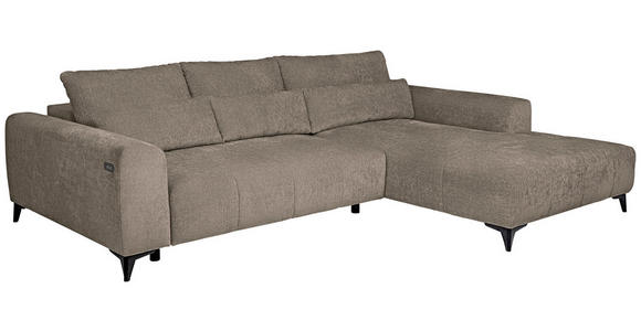 ECKSOFA  in Chenille Taupe  279/222 cm  - Taupe/Schwarz, KONVENTIONELL, Kunststoff/Textil (279/222cm) - Hom`in
