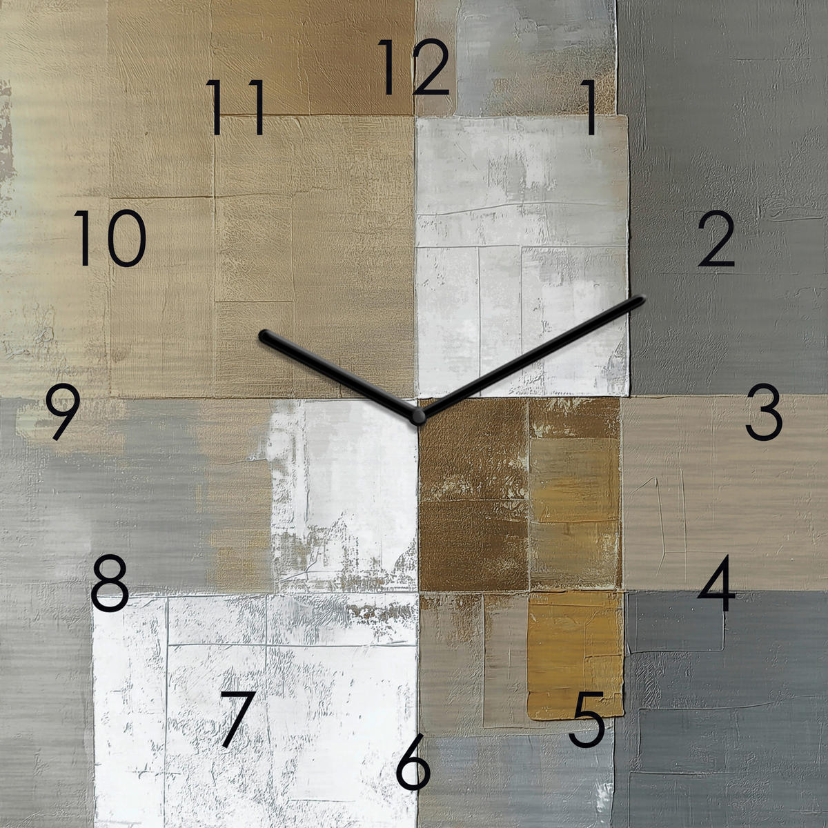 WANDUHR Silver Squares Clock Multicolor 20/20/3,1 cm  - Multicolor, Basics, Metall (20/20/3,1cm)