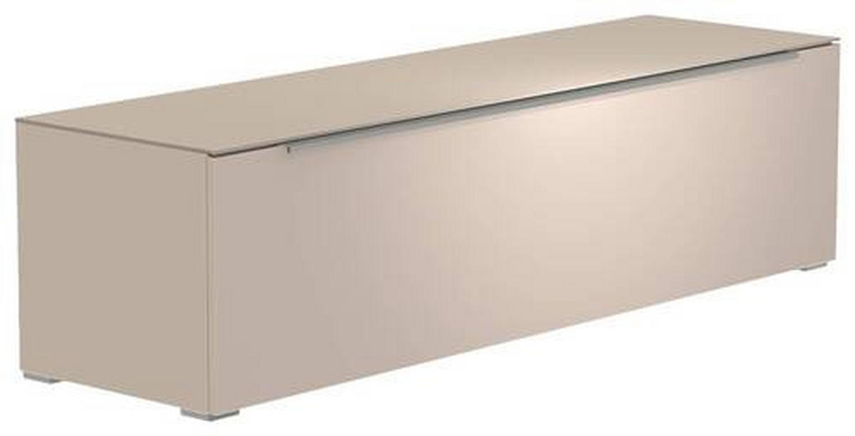 LOWBOARD Alufarben, Sandfarben  160/43/45 cm  - Sandfarben/Alufarben, Design, Glas/Holzwerkstoff (160/43/45cm) - Moderano