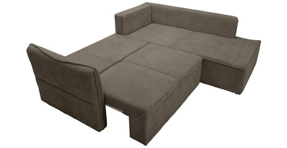 ECKSOFA Taupe Chenille  - Taupe/Schwarz, KONVENTIONELL, Kunststoff/Textil (233/193cm) - Carryhome