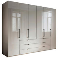 KLEIDERSCHRANK 300/236/58 cm,  in Grau, 6-türig  - Schieferfarben/Grau, KONVENTIONELL, Glas/Holzwerkstoff (300/236/58cm) - Novel