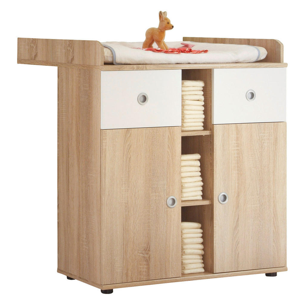 Wickelkommode Wiki 89 Cm Eiche Dekor/weiß