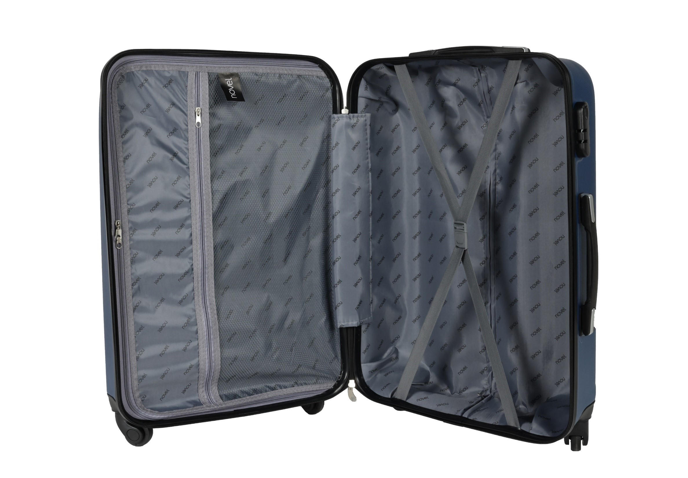 REISEKOFFERSET Schwarz, Dunkelblau 3-teilig  - Schwarz/Dunkelblau, Konventionell, Kunststoff/Textil - Novel