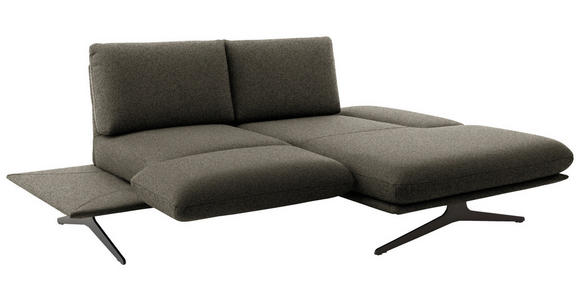 ECKSOFA  in Flachgewebe Braun  234/155 cm  - Schwarz/Braun, Design, Textil/Metall (234/155cm) - Dieter Knoll