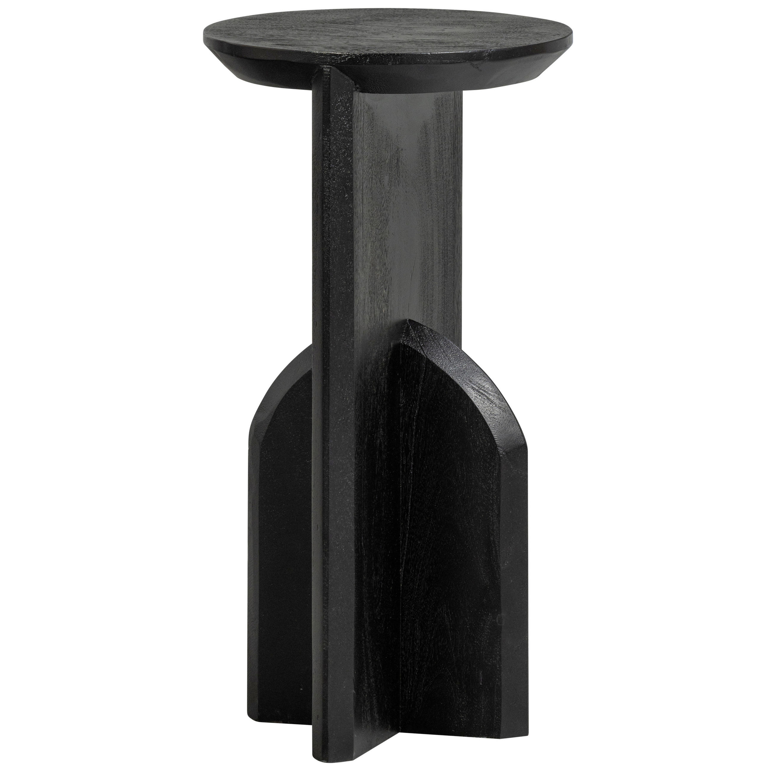 BEISTELLTISCH 30/30/58 cm Akazie massiv Schwarz rund  - Schwarz, Design, Holz (30/30/58cm) - Livetastic