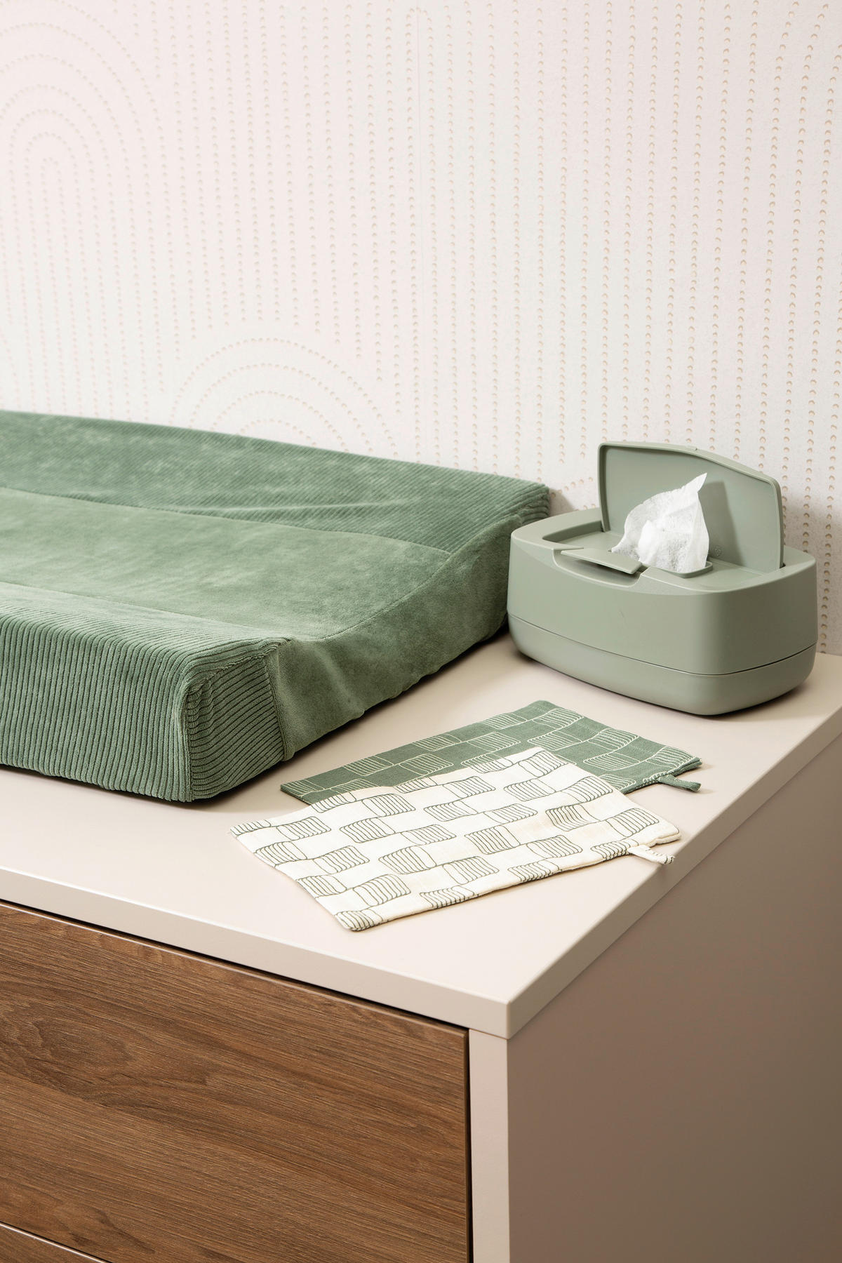 WICKELAUFLAGENBEZUG - Jadegrün, Basics, Textil (32/20/4cm) - Witlof for Kids